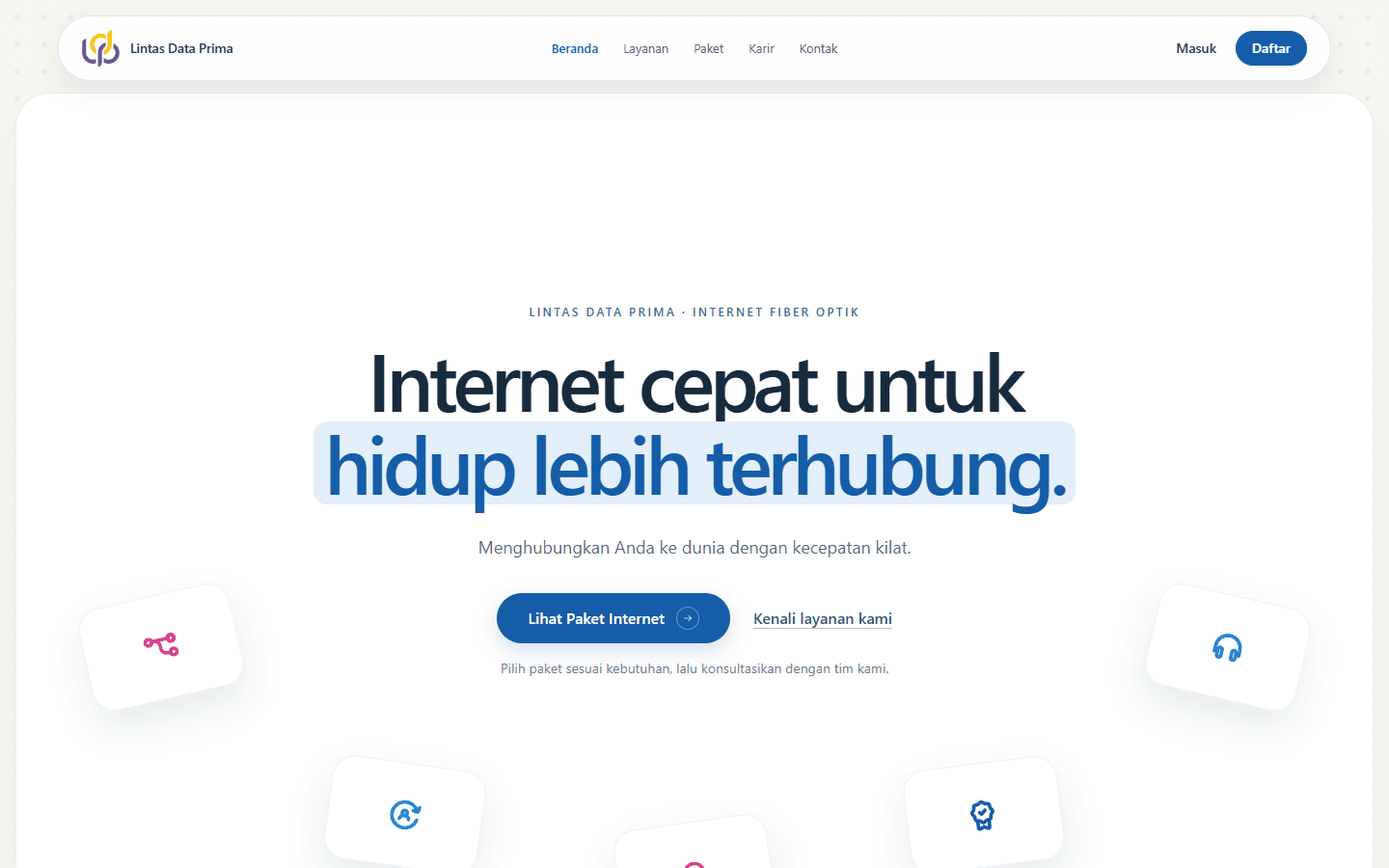 Landing page sistem HRIS