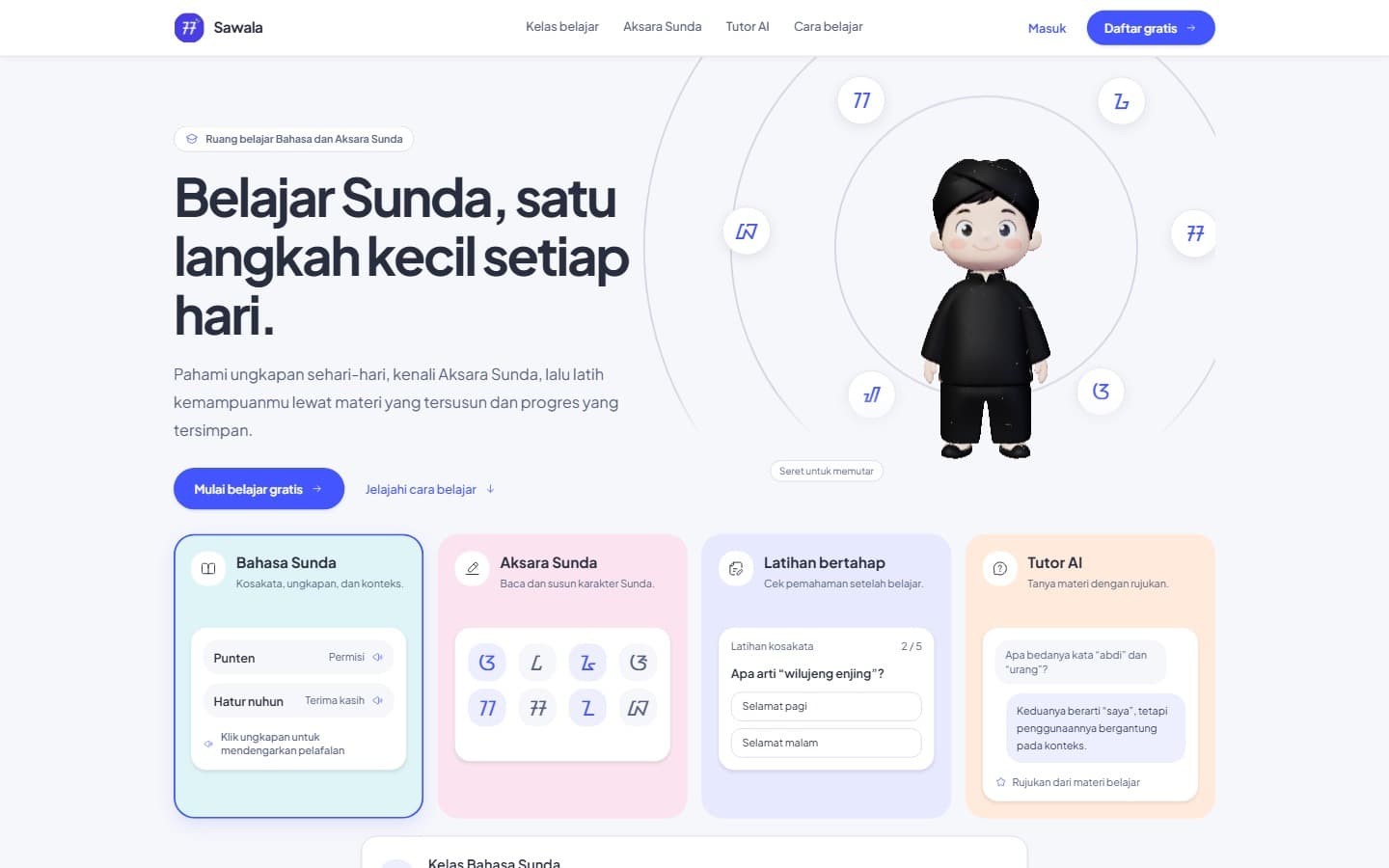 Landing page Sawala